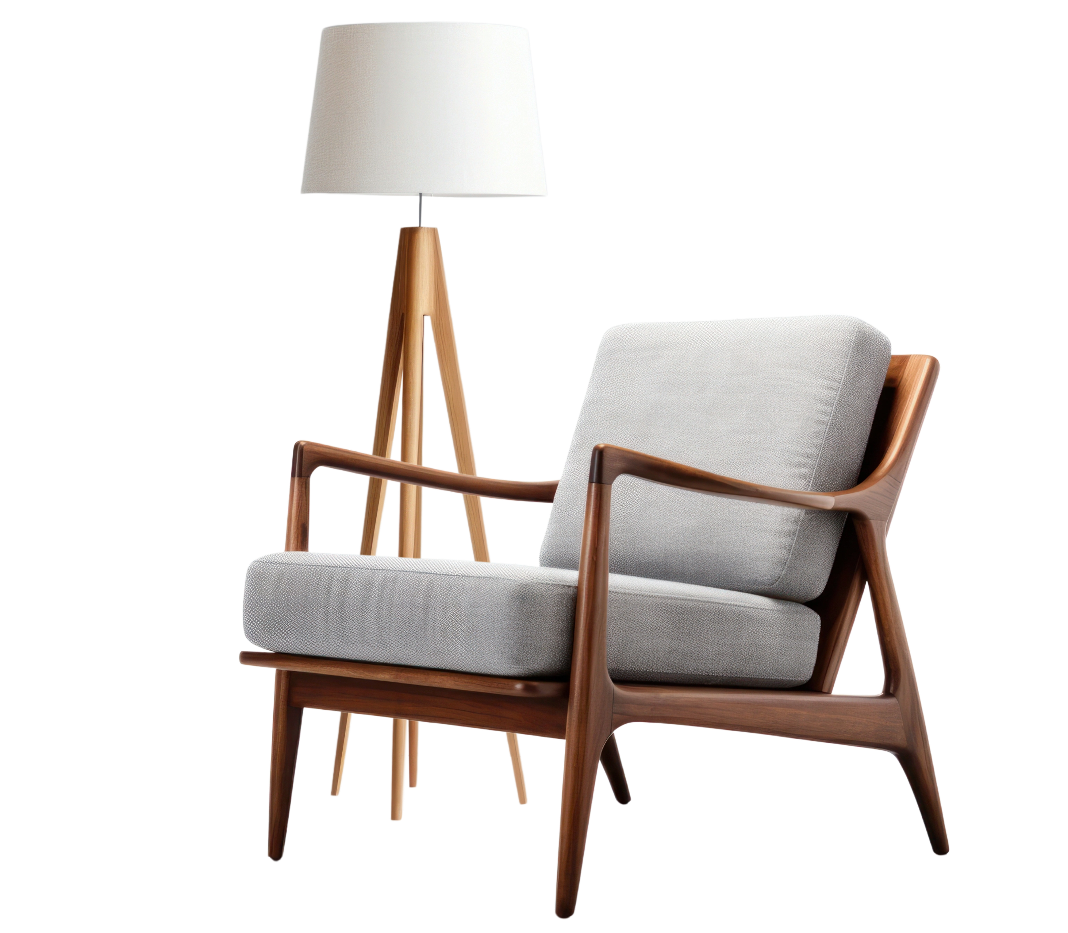 Fauteuil et lampe